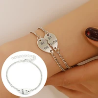 2 pcsset fashion best friends charm bracelets for women girls puzzle heart bangles friendship foreverjewelry gift