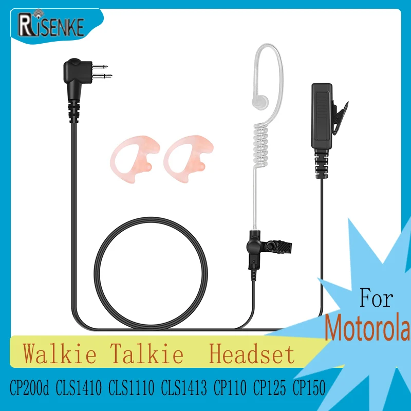 RISENKE Earpiece for Motorola CP200 CP200d CLS1410 CLS1110 CLS1413 CP88 CP040 CP100 CP110 CP125 CP150 Walkie Talkie  Headset