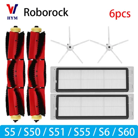 Per Roborock S5 S50 S51 S55 S6 S60 S6 Accessori per aspirapolvere puri Accessori per aspirapolvere Hepa MOP Cloth Spazzola laterale Pappetti di ricambio principale
