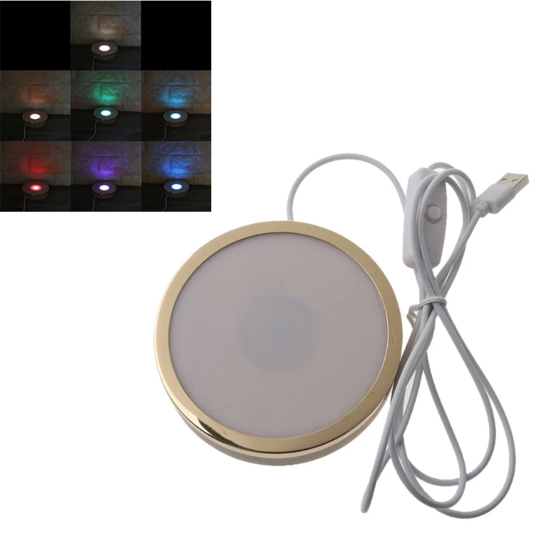 

Solid Wood Led Light-emitting Base Round Night Light Base Wooden Diy Ornaments