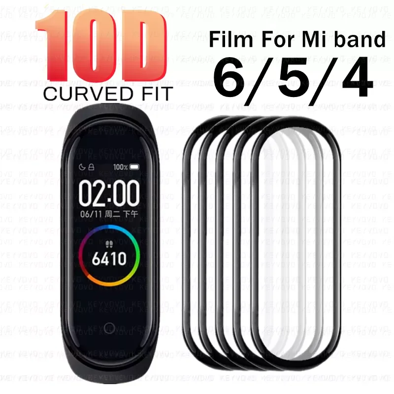 

10D Screen Protector for Xiaomi Mi Band 5 6 7 4 Full Curved Watch Film for Miband 4 5 6 Soft Screen Protective Watch Accessories