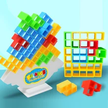Tetra Tower Game Stacking Blocks Stack Building Blocks Balance Puzzle Board  Assembly Bricks Educational Toys for Children Adults