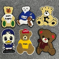 2022 fashion cartoon duck bear animal pattern embroidered patches textile sticker stripe for coats diy badges sewing needlework