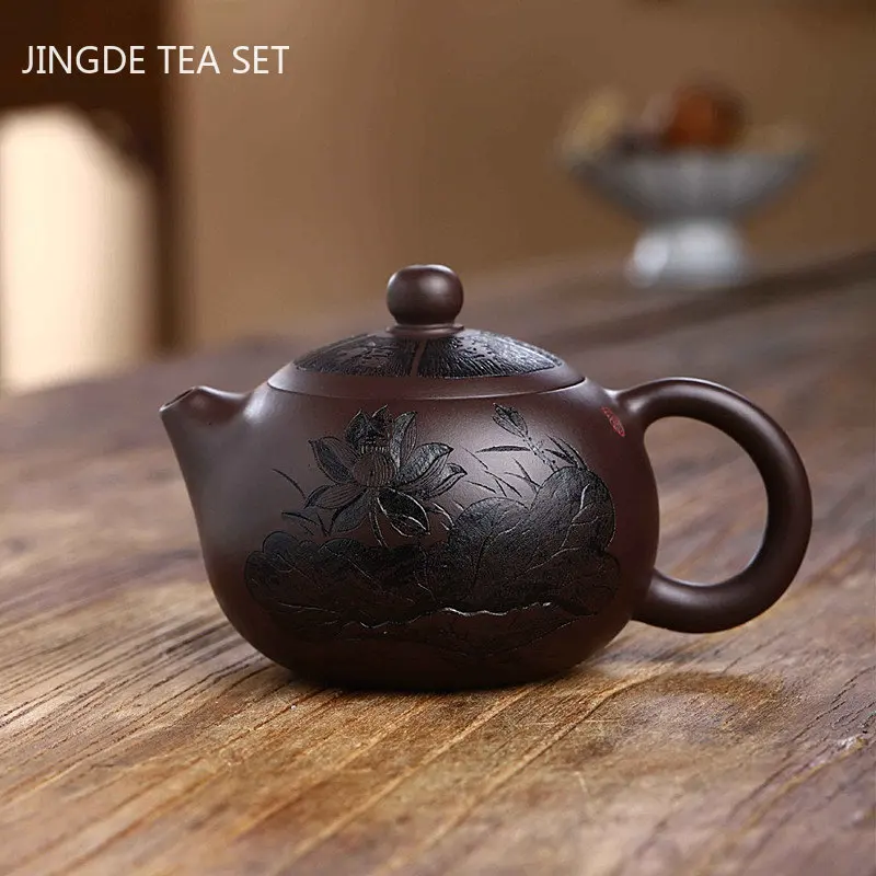 

Master Handmade Xishi Teapot Authentic Yixing Purple Clay Tea Pot Raw Ore Zhu Mud Filter Kettle Chinese Zisha Tea Set 280ml