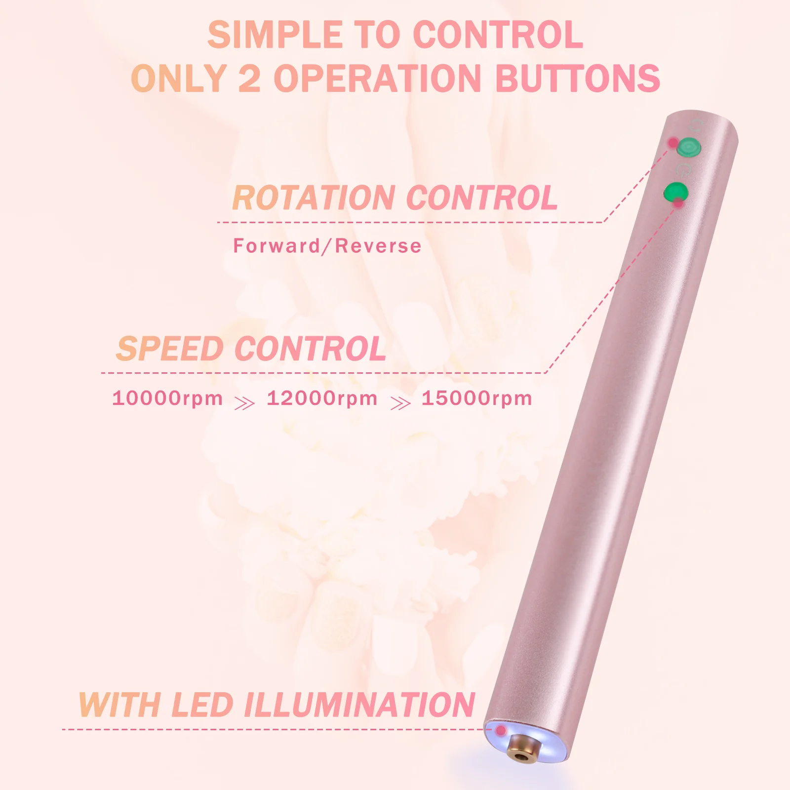 15000 об./мин Профессиональный сверлильный станок для ногтей Электрический