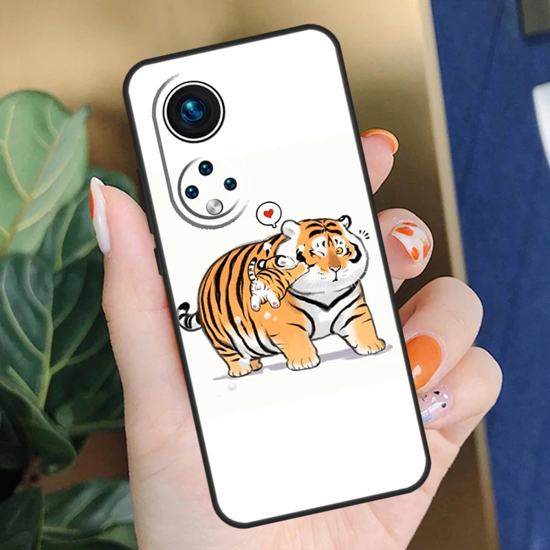 Забавный чехол с толстым тигром для Honor 50 Huawei P30 Pro P20 P40 Lite Nova 9 5T P Smart 2019 2021 |