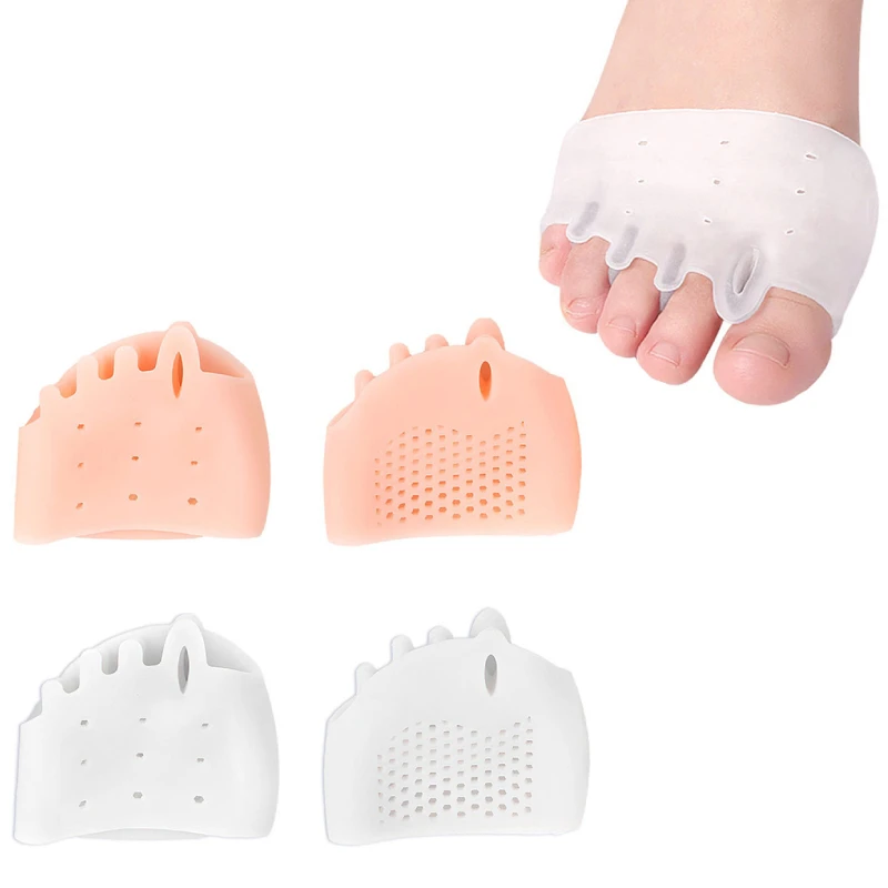 

2pieces=1pair Forefoot Pad Silicone Gel Hallux Valgus Foot Care Tool Splitter Toe Straightener Bunion Corrector Pain Relief