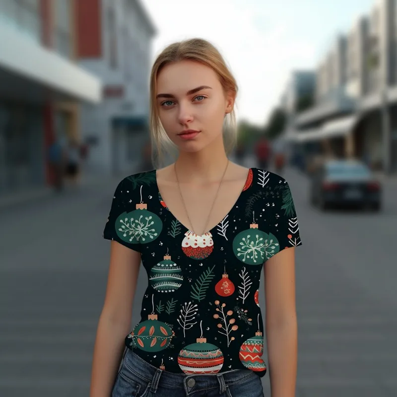 

Новые высококачественные женские повседневные универсальные Летние Гавайские футболки, модные удобные футболки с V-образным вырезом