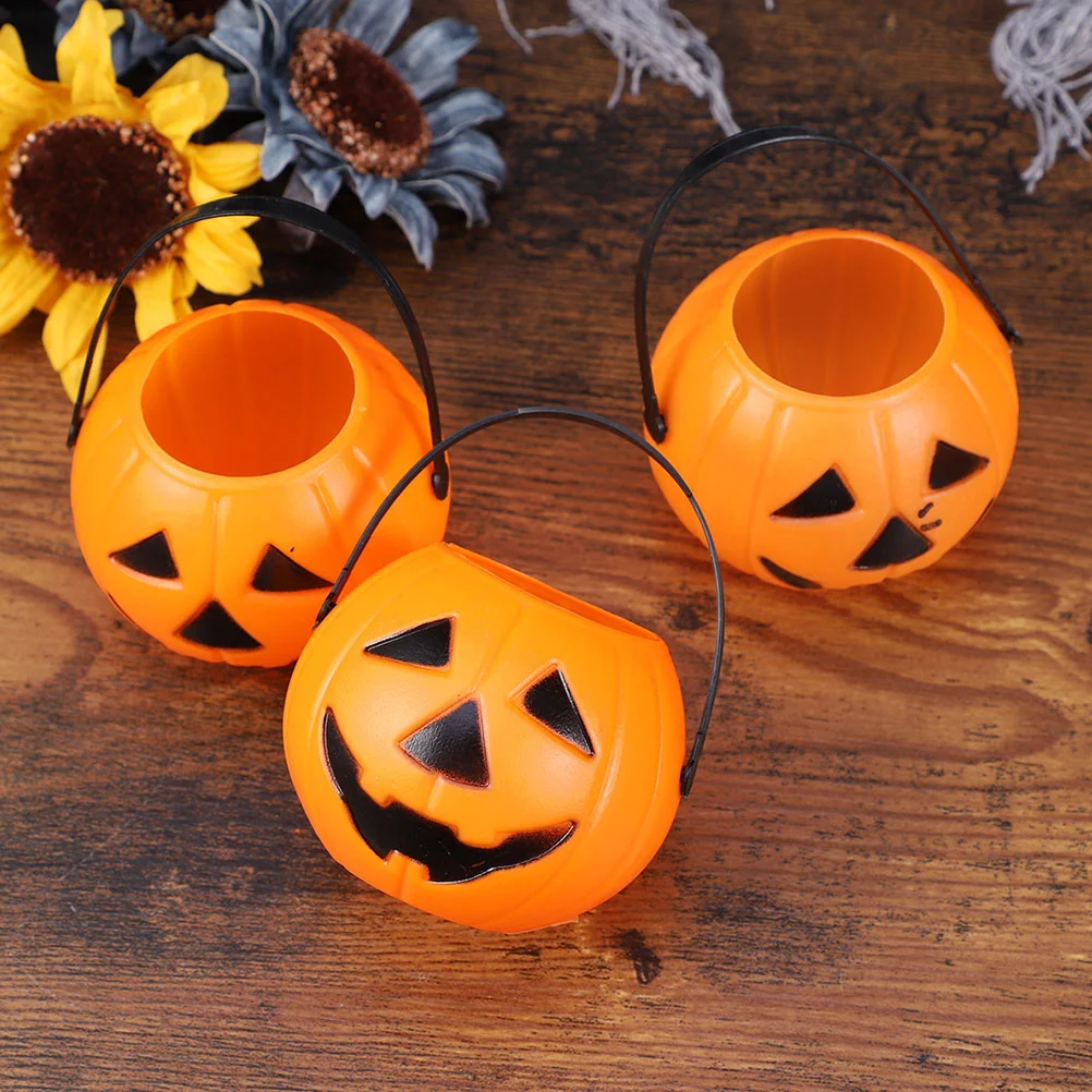 

12pcs Plastic Pumpkin Candy Bucket Candy Container Party Favor Halloween Festival Decoration Random Color/Style