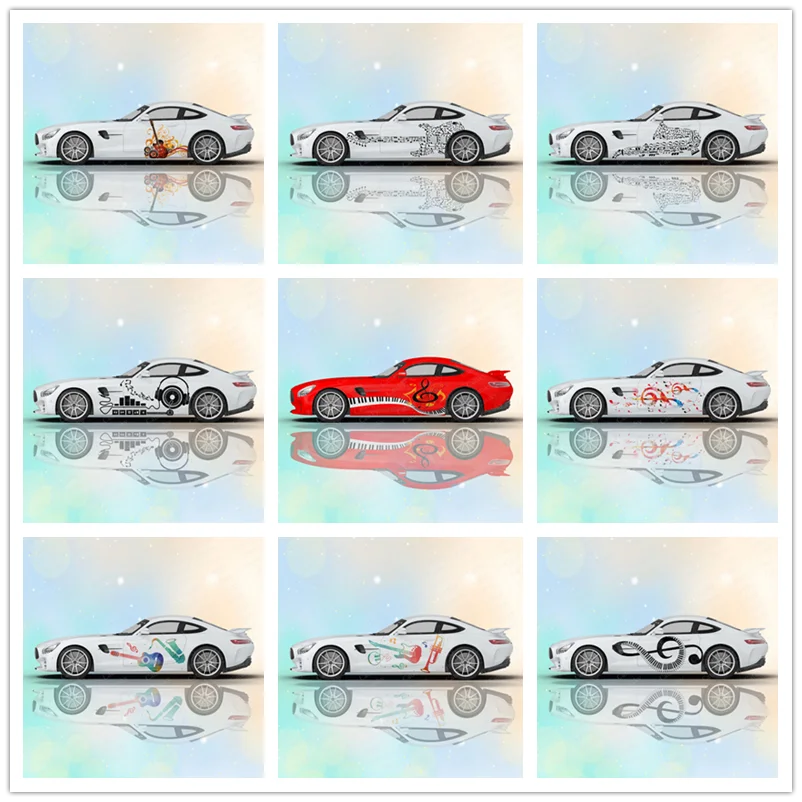 Музыкальная клавиатура пианино наклейки на кузов автомобиля Виниловая наклейка