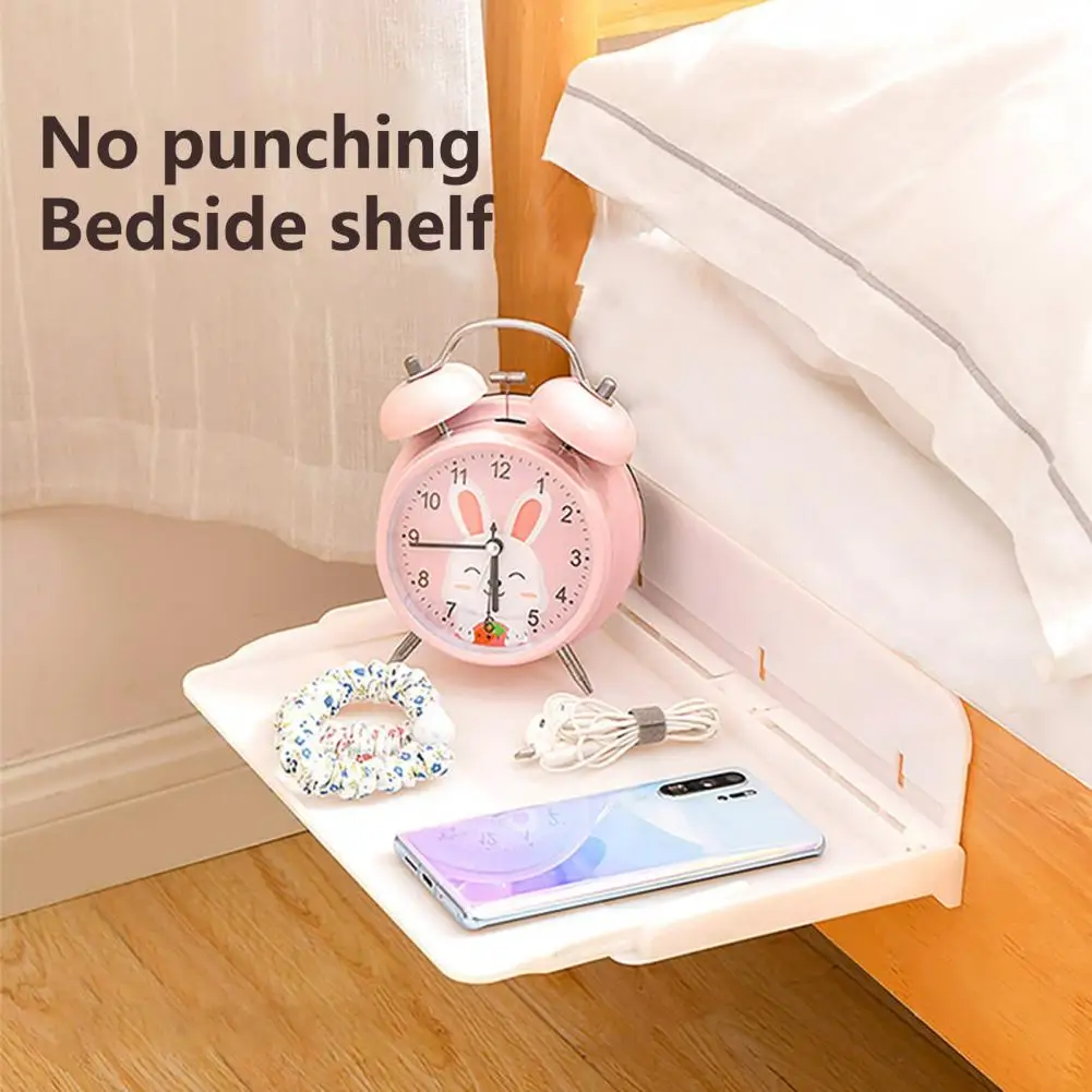 

Storage Holder Fall Resistant Bedside Organizer Foldable Bedside Remote Control Water Bottle Cup Book Storage Rack Storing