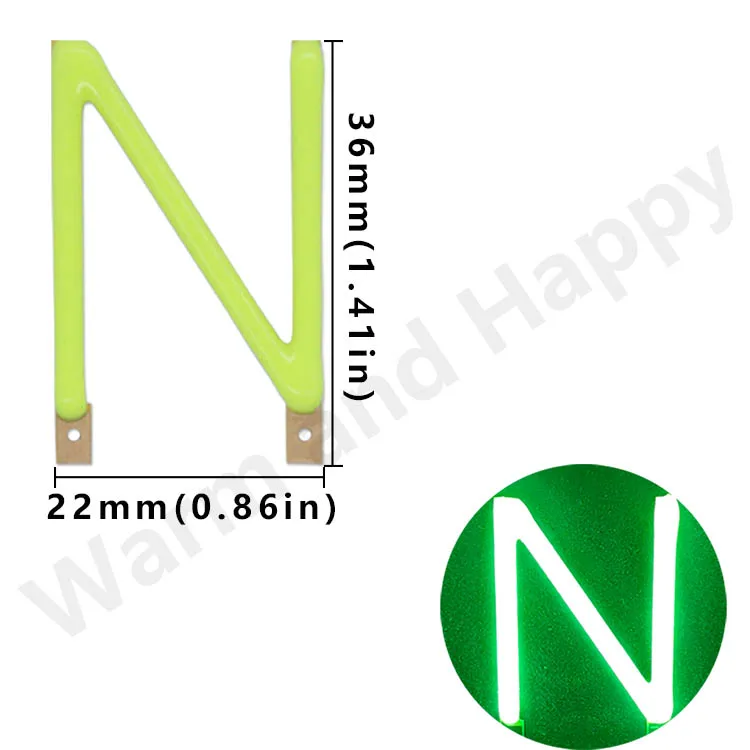 

Зеленая светодиодная нить буквы Warm and Happy