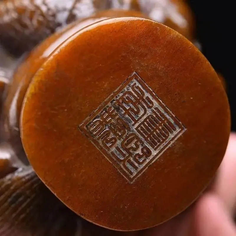 1Pcs Natural Animal Bone Horn Artificial Carving Dragon Cup Carving Decoration Tea Health Cup Play Gift Old Objects Collection