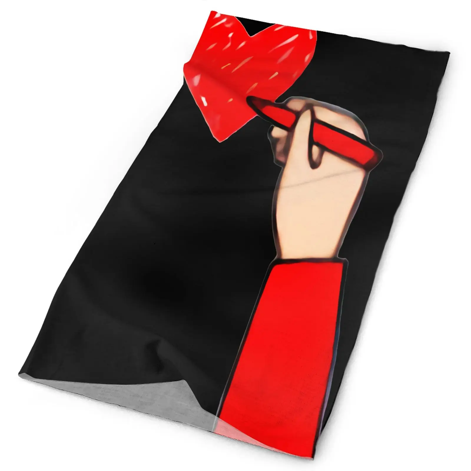 

Popular Red Love Heart Men's Bandana Scarf Ski Equipment Anime Scarf Face Mask Bandana With Ears Woman Scarves Cycling Bandana