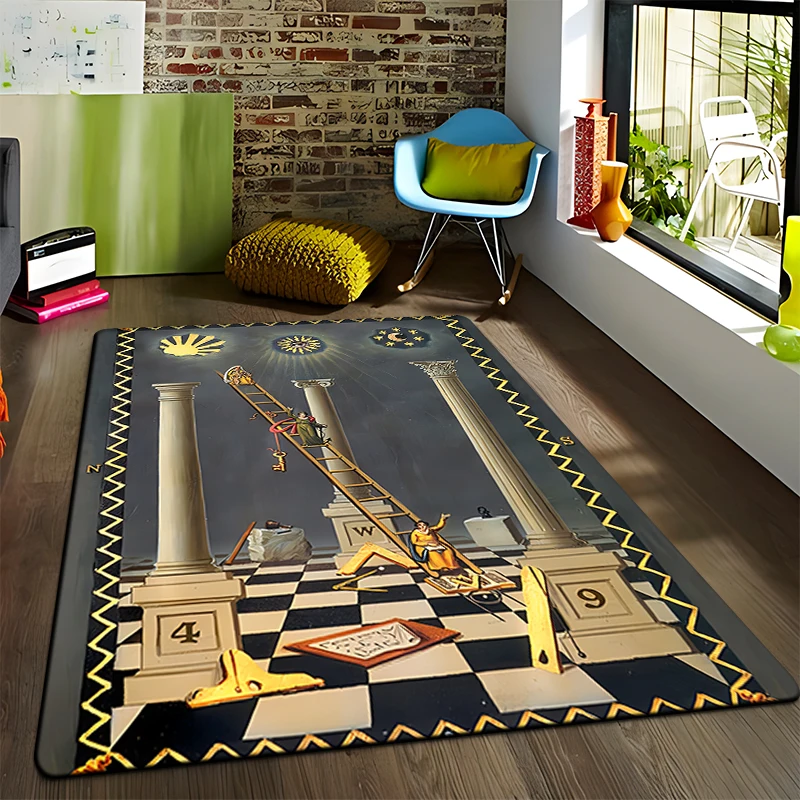 Masonic Illuminati  printed Pattern Rug Baby Play Crawl Floor Mat Living Room Carpet Decoration Fitness Pet Carpet Tapestry