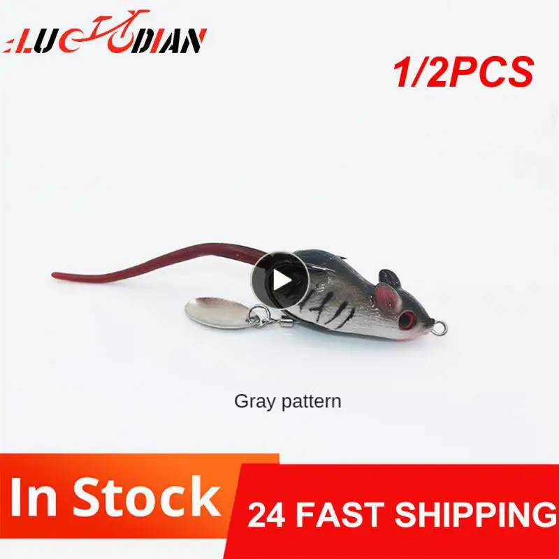 

1/2PCS 10.5G Rat Frog Fishing Lure Artificial Soft Tube Bait Plastic Fishing Lure with Fishing Hooks Catfish Jigging Lures