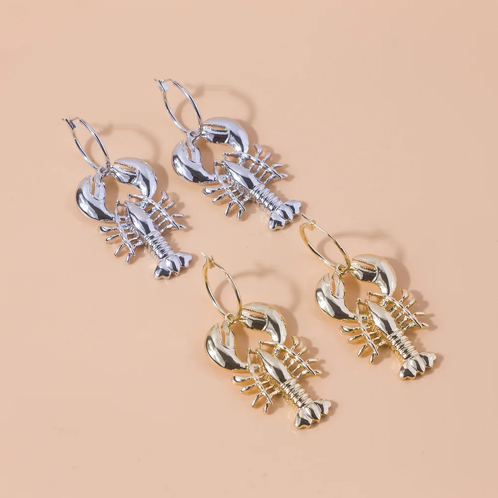 

VG 6YM Personality Creative Big Lobster Drop Earrings Gold Color Women Luxury Earrings New Fashion Trend Domineering Ear Jewelry
