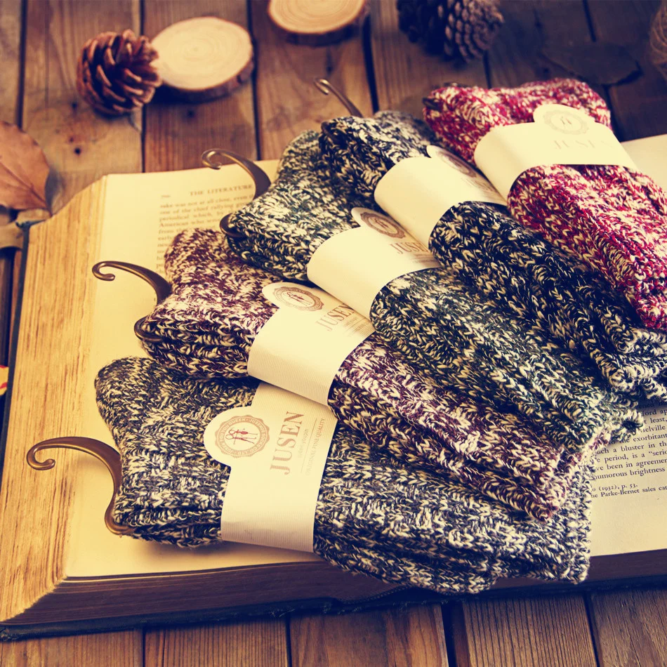 

Thickened cotton national style Harajuku style snowflake socks thick thread pile tide socks adult socks