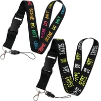 crime scene dont cross the line judge buckle lanyards keychain id card pass gym mobile phone badge kids keyring holder