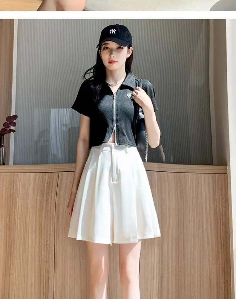 High Quality Shorts Women Wide Leg Casual Side Slit Baggy High Waist Solid All-Match Summer Design Trousers Aesthetic Fashion