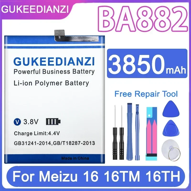GUKEEDIANZI для Meizu 16 16TM 16TH телефона BA882 BA 882 3850 мАч Высококачественный аккумулятор +