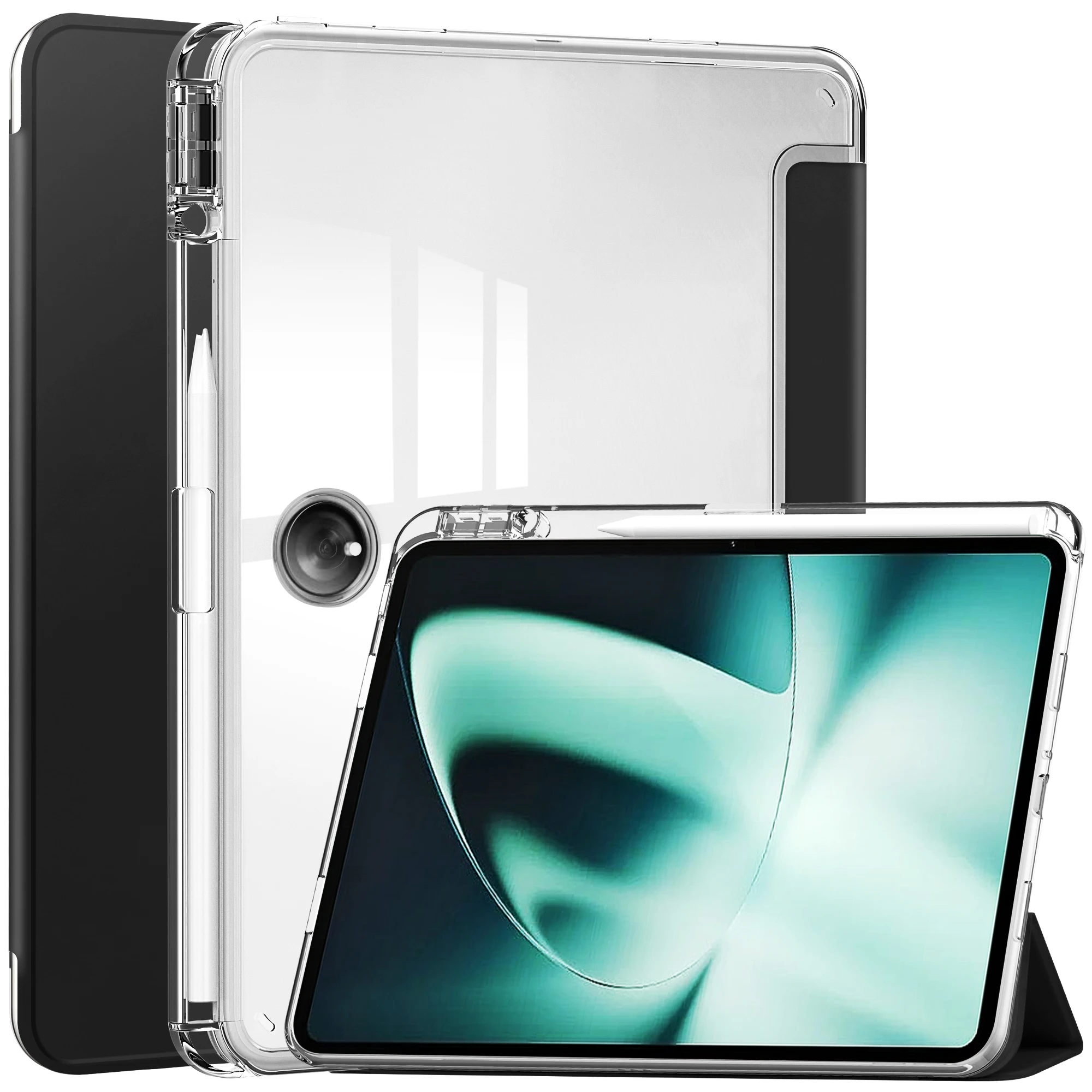 

Cover For OPPO OnePlus One Plus Pad Case 11.6 Inch 2023 OPPO Pad 2 Tablet Ultra Slim PU Leather Case Transparent Back Cover