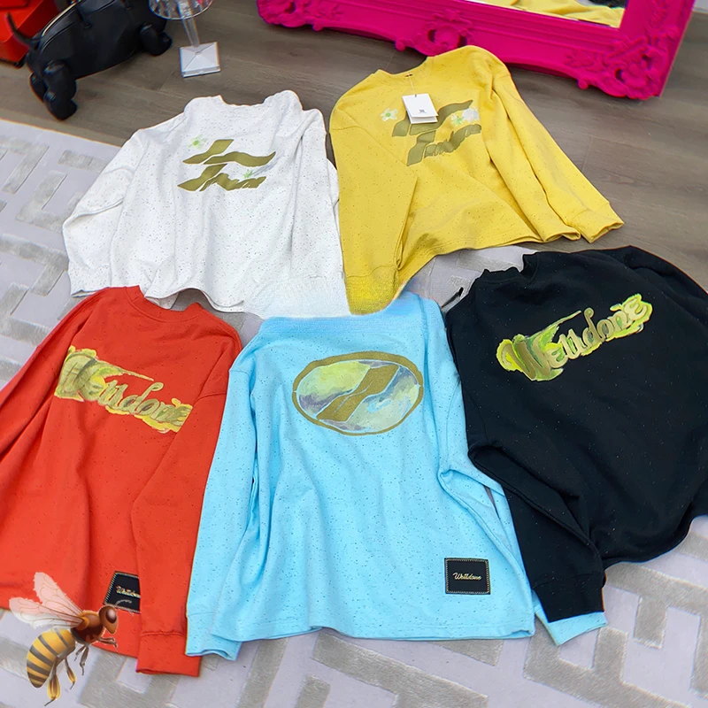 

2022ss We11 Done Sweatshirts Men Women Gold Letters High Quality Well Done Hoodied Pullover