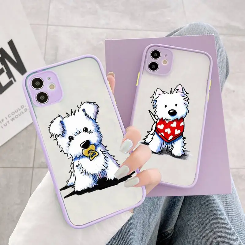 

Westie dog cite cartoon Phone Case matte transparent For iphone 14 11 12 13 plus mini x xs xr pro max cover