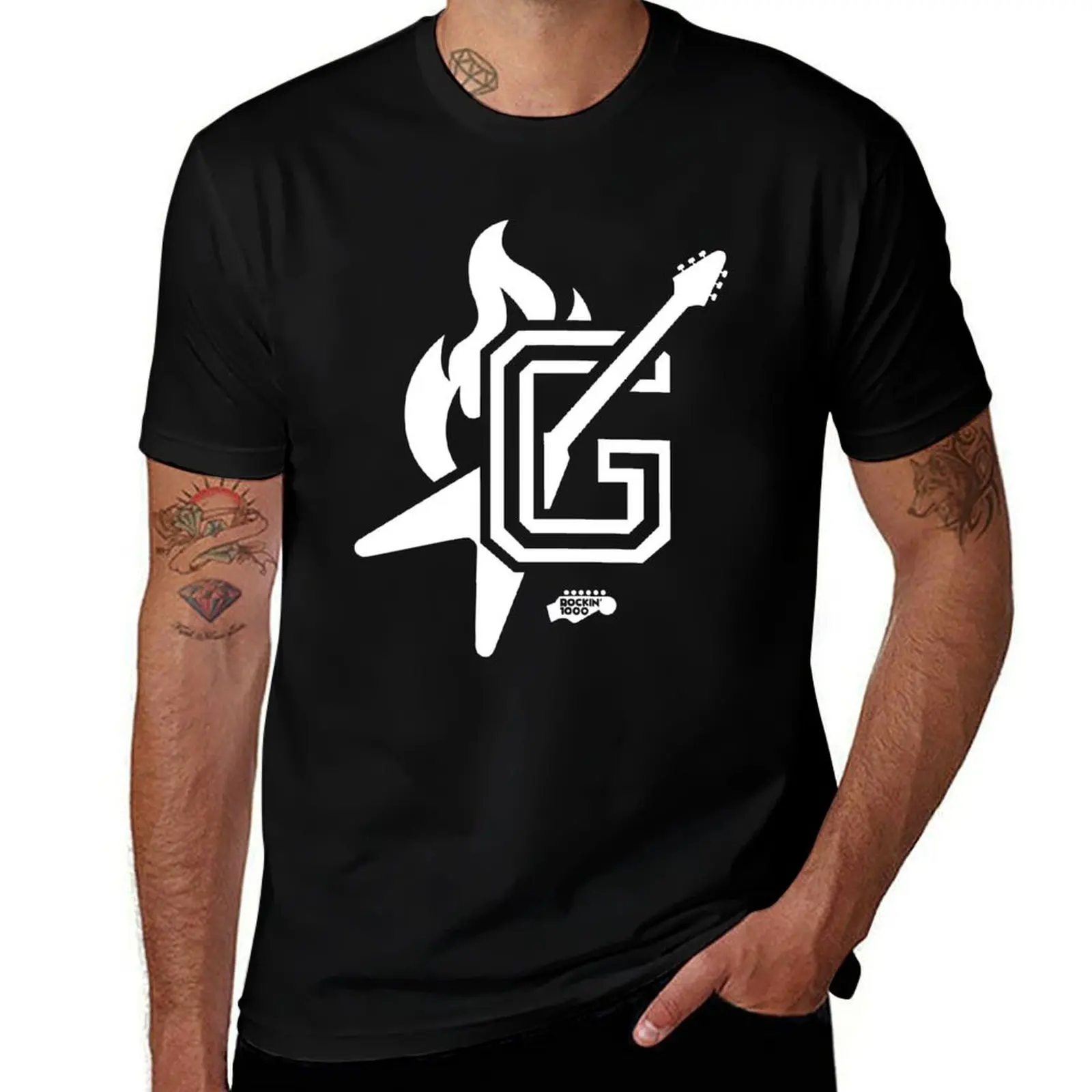 Rockin&#x271000 футболка Guitar Heroes одежда больших размеров необходимая заготовки мужская