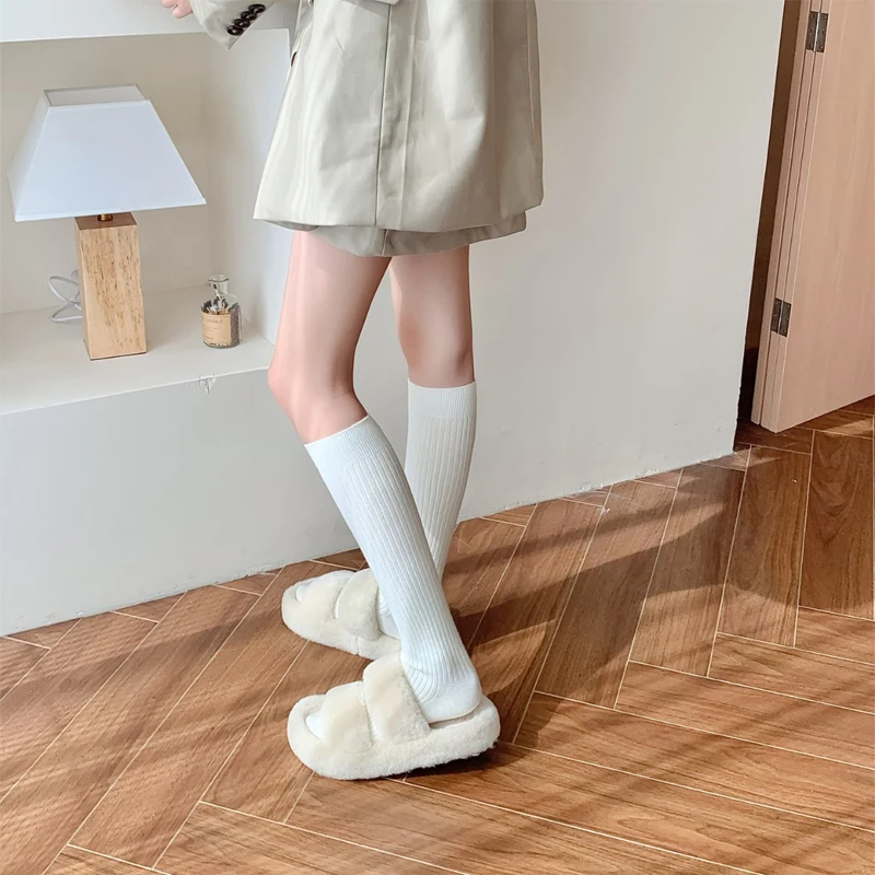 Женские длинные шерстяные носки цвет в ассортименте