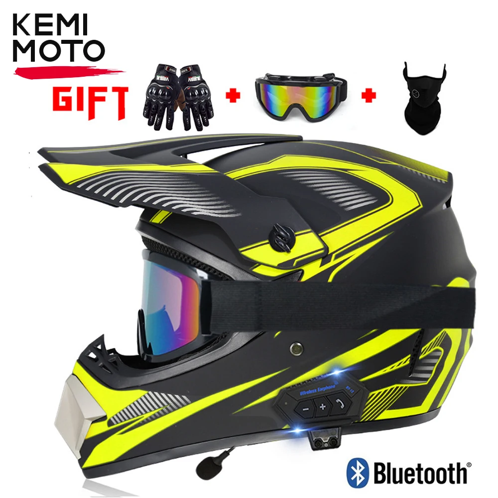 Motorcycle Off-road Helmet With Bluetooth Multi-ventilation Motorcycle Accessories ATV Dirt DH Racing Motorcross Helmets For Men enlarge