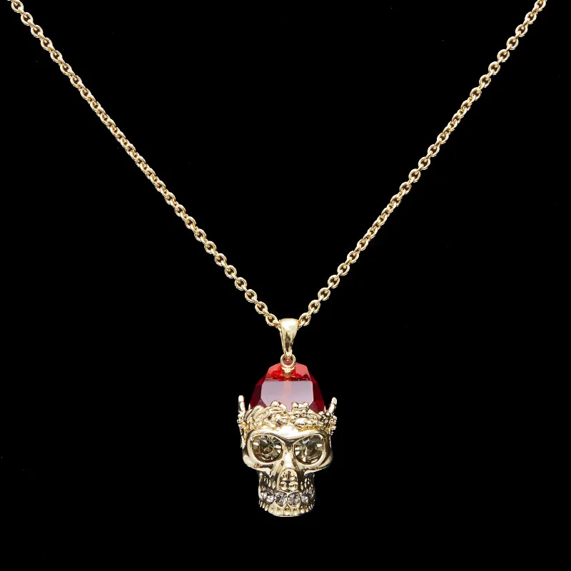 

Длинное мужское ожерелье с черепом в стиле панк