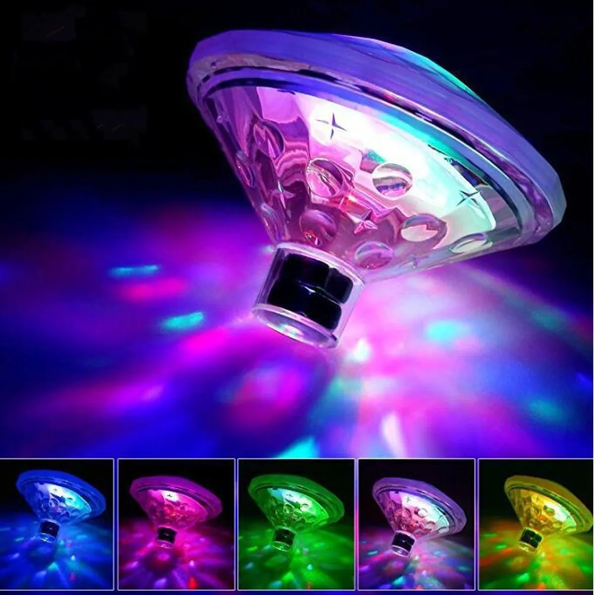 Colorful Flash Projector Lamp Bath Night Light LED Water Float Light Children's Bath Lamp for Party Wedding Christmas Decoration
