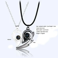 2pcs friendship magnetic couple necklace for women men love heart pendent necklace meaningful jewelry valentines day gift