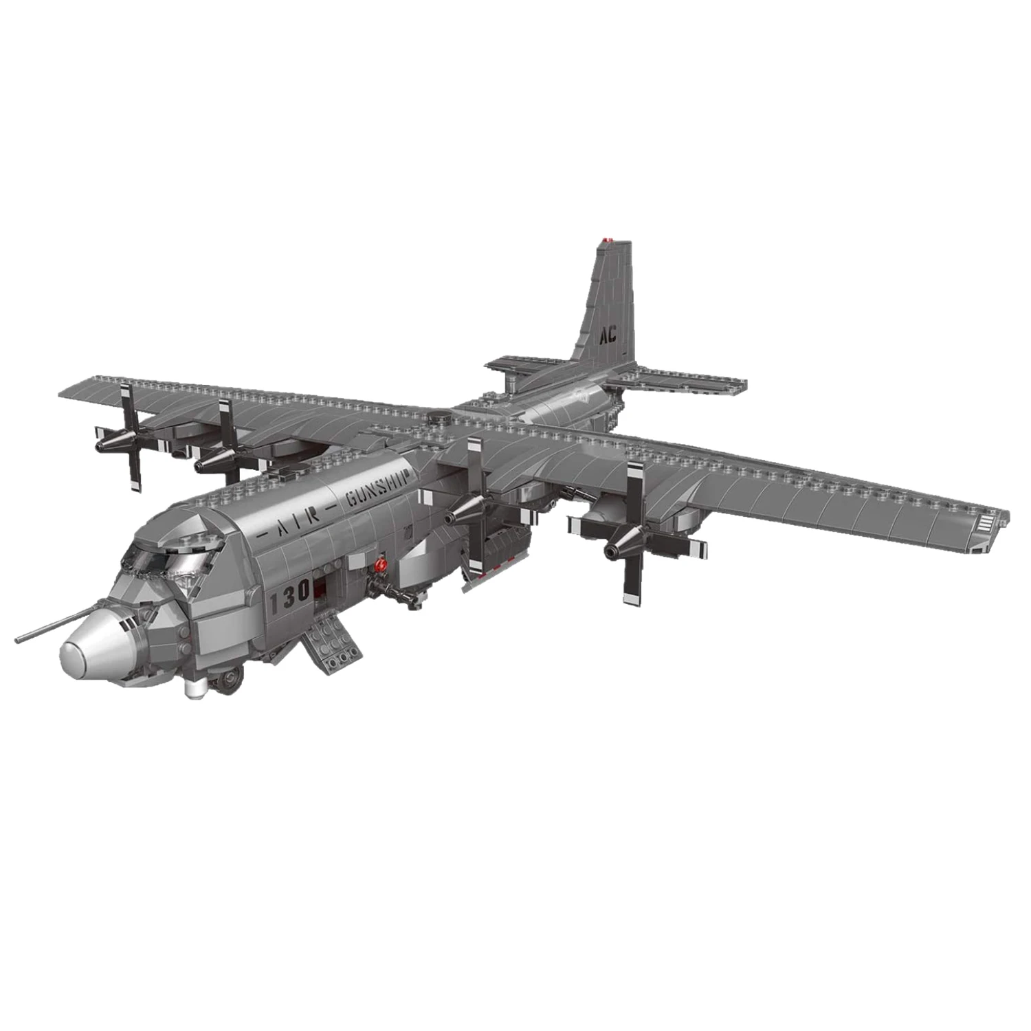 AC130 Gunship Airplane Model Kits, C130 / C 130 Hercules Military War Aircraft (1713 PCS) Planes and Jets Building Blocks Sets