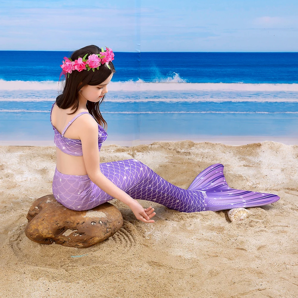 Новинка 2022 детский купальный костюм для девочек с хвостом русалки