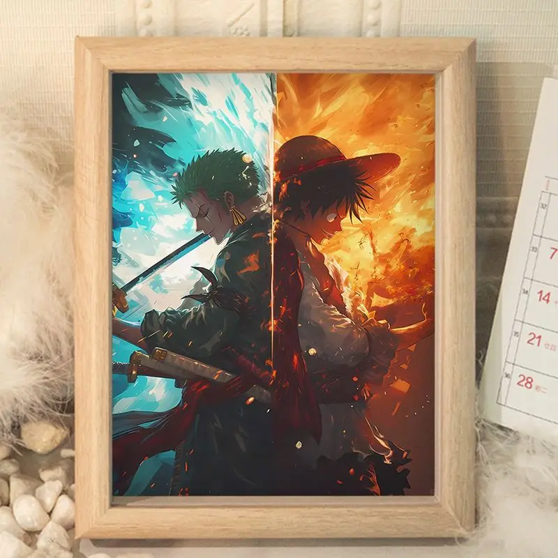 Цельная аниме периферийная настольная фоторамка Луффи Зоро настольные