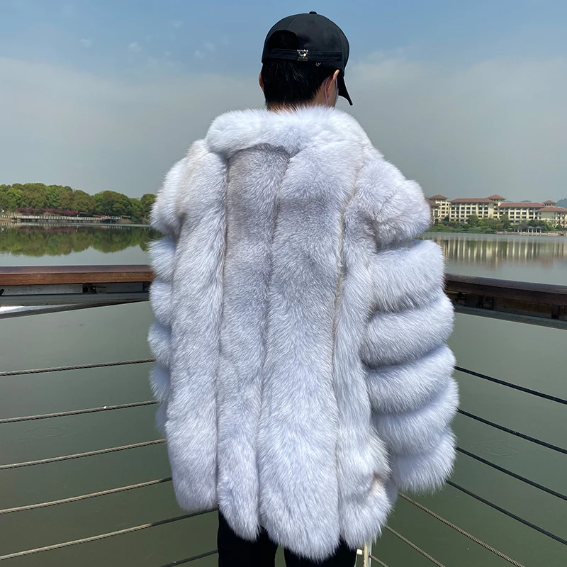 2022 Winter Jacket Women Real Fur Coat Natural Big Fluffy Fox Fur Outerwear Streetwear Warm Turn Down Collar enlarge