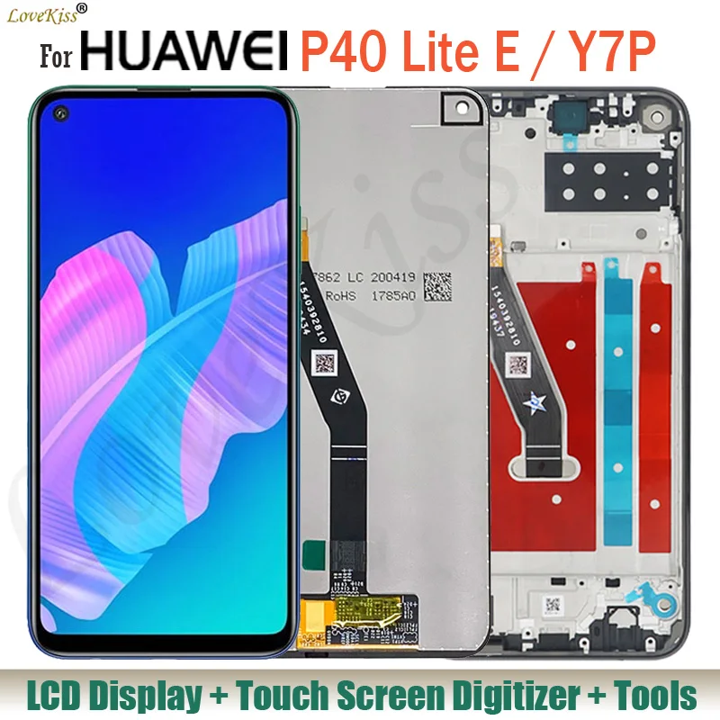 

LCD For Huawei P40 Lite E ART-L28 ART-L29N LCD Display Touch Screen Digitizer Y7P ART-L29 LCD Sensor Frame Assembly Replacement