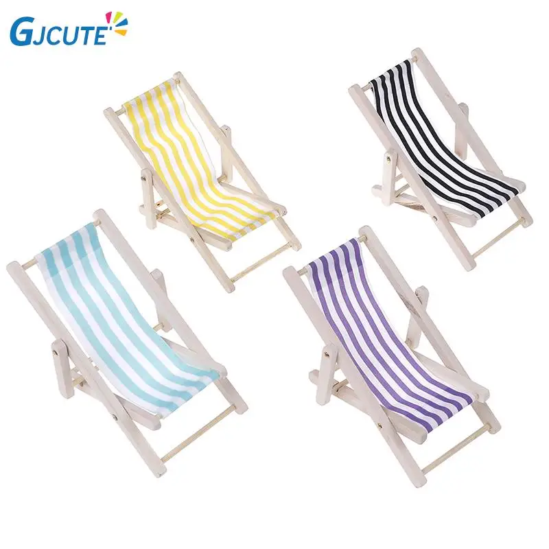 

Деревянный шезлонг для кукольного домика в масштабе 1:12, пляжный шезлонг для кукольного домика, миниатюрная мебель, игрушки 11 см x 4,8 см, случа...