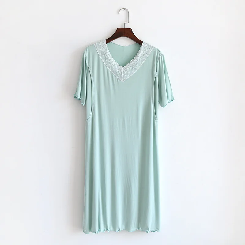 

Short Sleeve V-Neck Lace Maternity Summer Thin Dress GRAY22