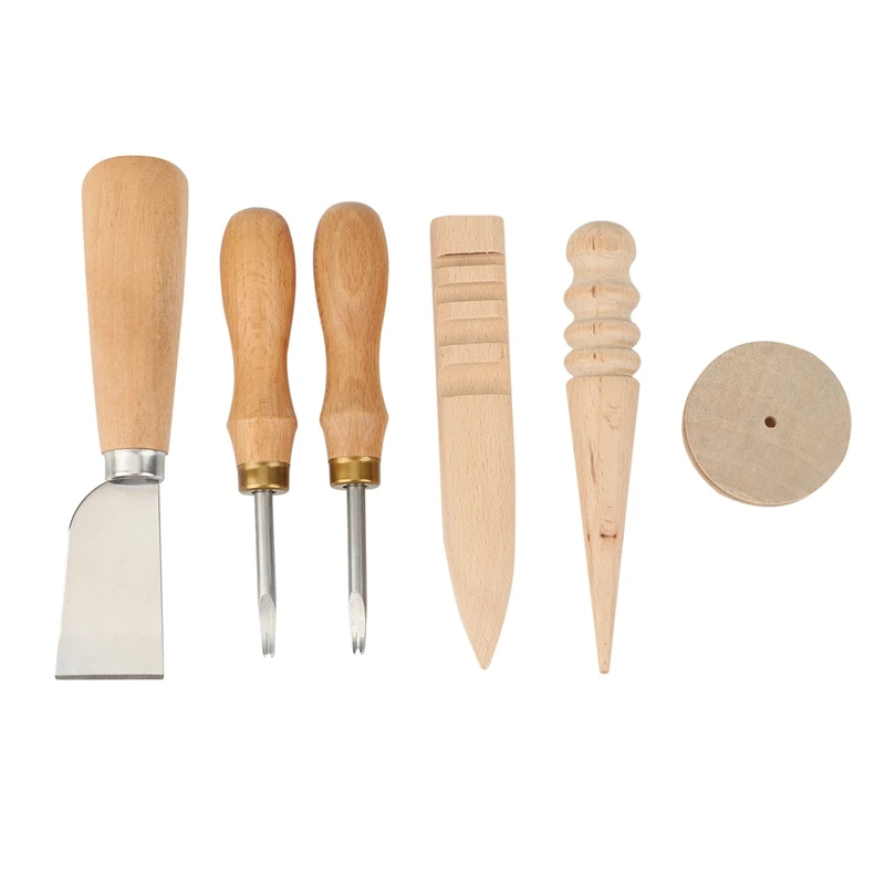 

Leather Craft Edge Beveler Scraper Handle For DIY Leather Craft Leather Tool, Wooden Leather Craft Edge Smooth Polisher
