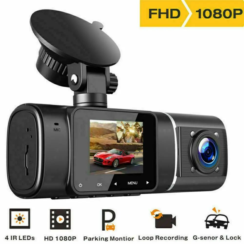 

Car Driving Recorder 1080p Front Car Dvr Video Recorder Infrared Night Vision Hdr Technology Gravity Sensing Dual Dash Camera