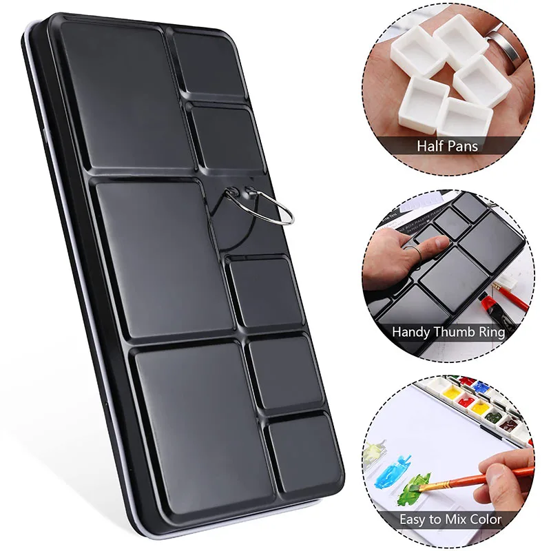 Пустая металлическая Палетка акварельных красок Оловянная коробка для