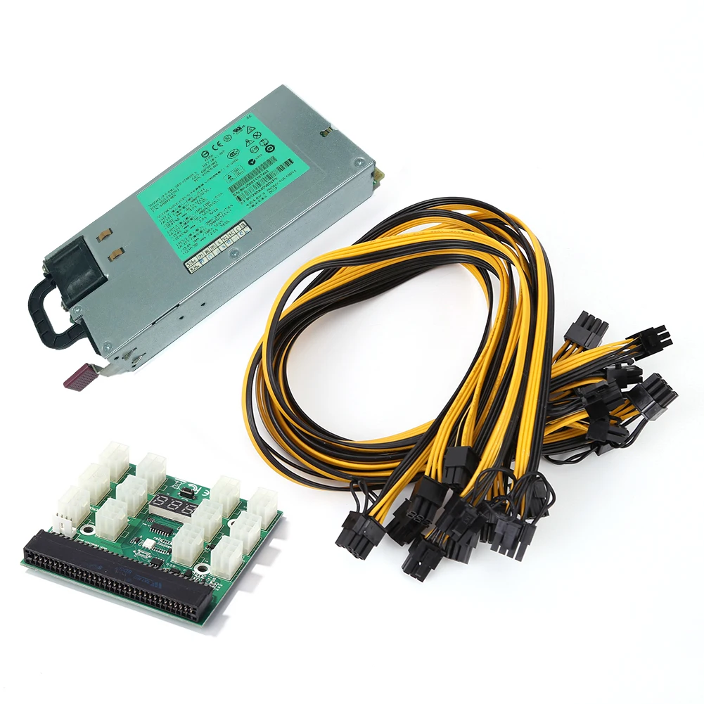 

For HP DL580 G5 PSU 1200W Server Power Supply LED Breakout Board + 6Pin Male to (6+2)8P Male Power Supply Cables Adapter Cable