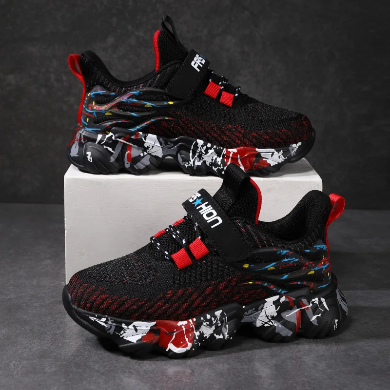 

2023 Fashion Kids Shoes Boys Sneakers Knit Comfortable Children Casual Sneakers 6 To 12 Years Sports Tennis Shoes for Boy