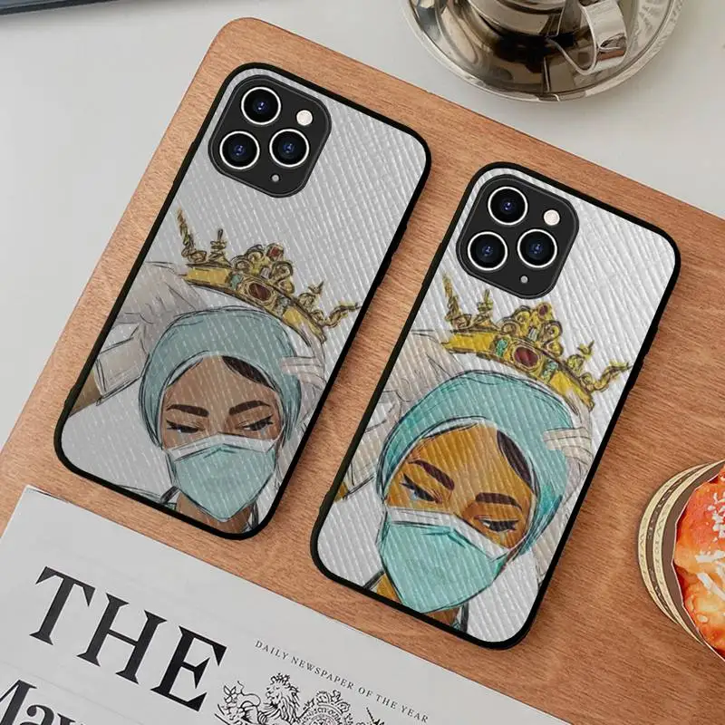 

Cartoon Medicine Doctor Nurse Phone Case Hard Leather Case for iPhone 11 12 13 Mini Pro Max 8 7 Plus SE 2020 X XR XS Coque