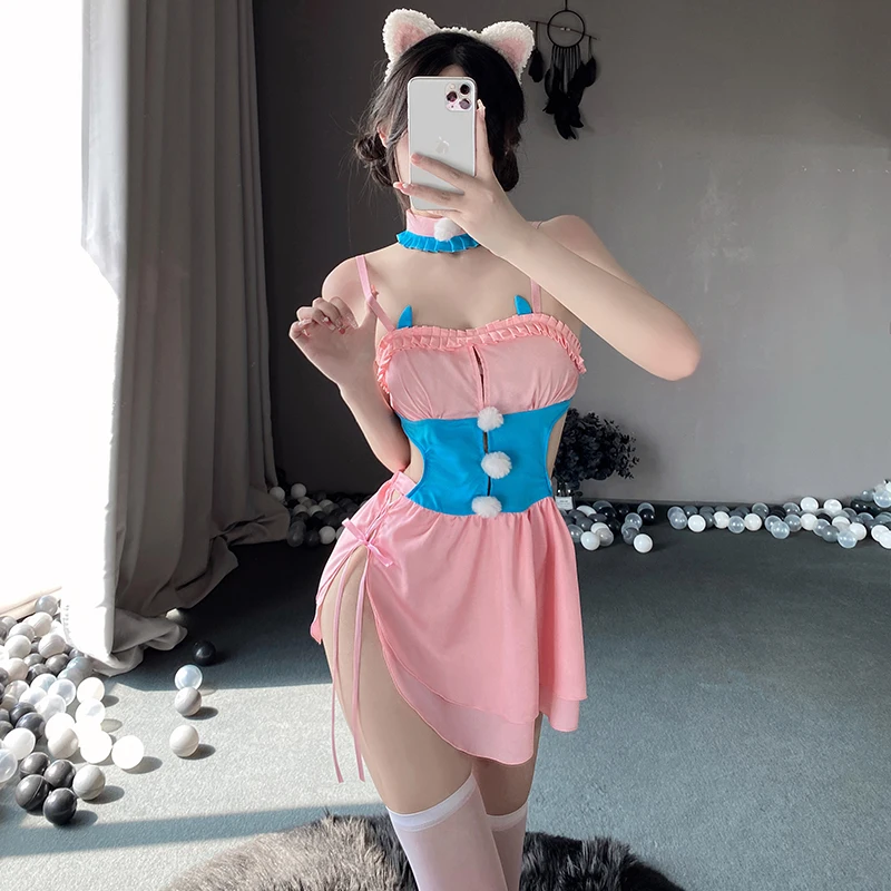 

Sexy Dresses for Women Cute Soft Maid Dress Passionate Hot Cosplay Uniform Temptation Erotic Lingerie Set Female