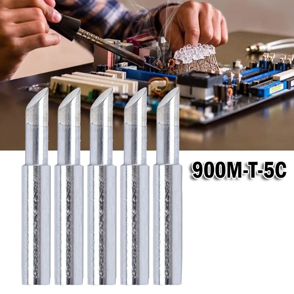 

5pcs Soldering Iron Tips 900M-T-5C Soldering Iron Pure Copper Lead-Free Welding Solder Tip For Welding Equipment Soldering Suppl