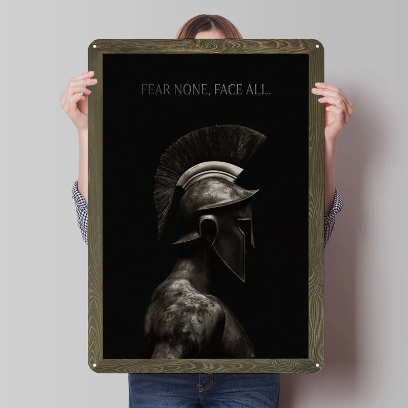 Спартанский воин Леонанидас цитата мотивация металлический постер украшение